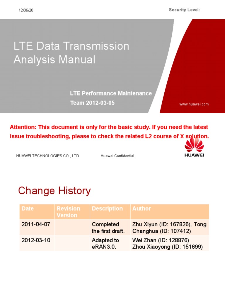 LTE Data Transmission Analysis Manual | PDF | Transmission Control ...