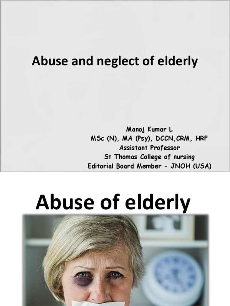 Abuse and Neglect of Elderly PDF | PDF | Caregiver | Domestic Violence