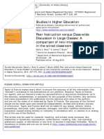 Peer Instruction Versus Class-Wide Discussion in Large Classes