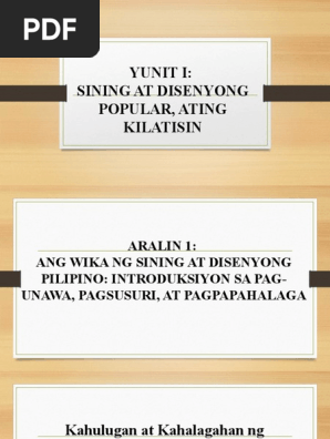 For Sining At Disenyo Pdf
