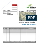 Alarms and Action List of Turbine Oil System