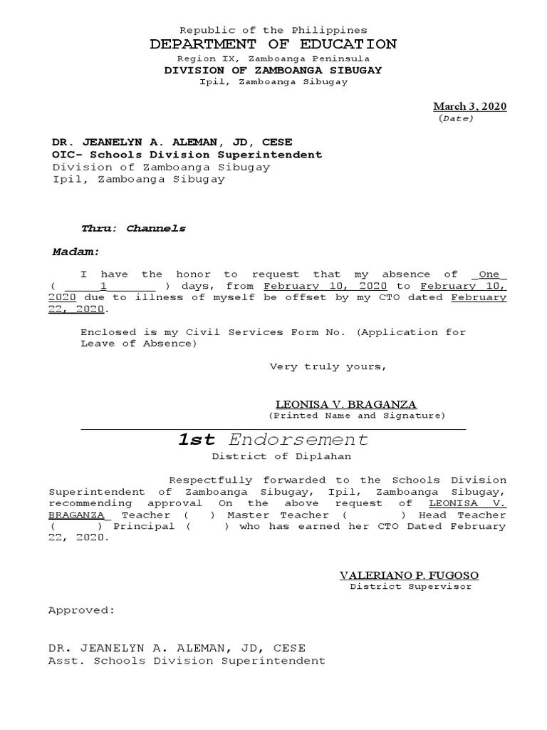 Offset Leave Request for CTO Approval | PDF