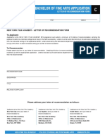 Bfa Recommendation Form PDF