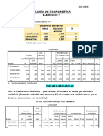 EXAMEN ECONOMETRIA EJERCICIO 2