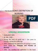 Henderson's Definition of Nursing Outlines 14 Basic Needs