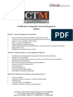 Certification in Integrated Treasury Management Syllabus