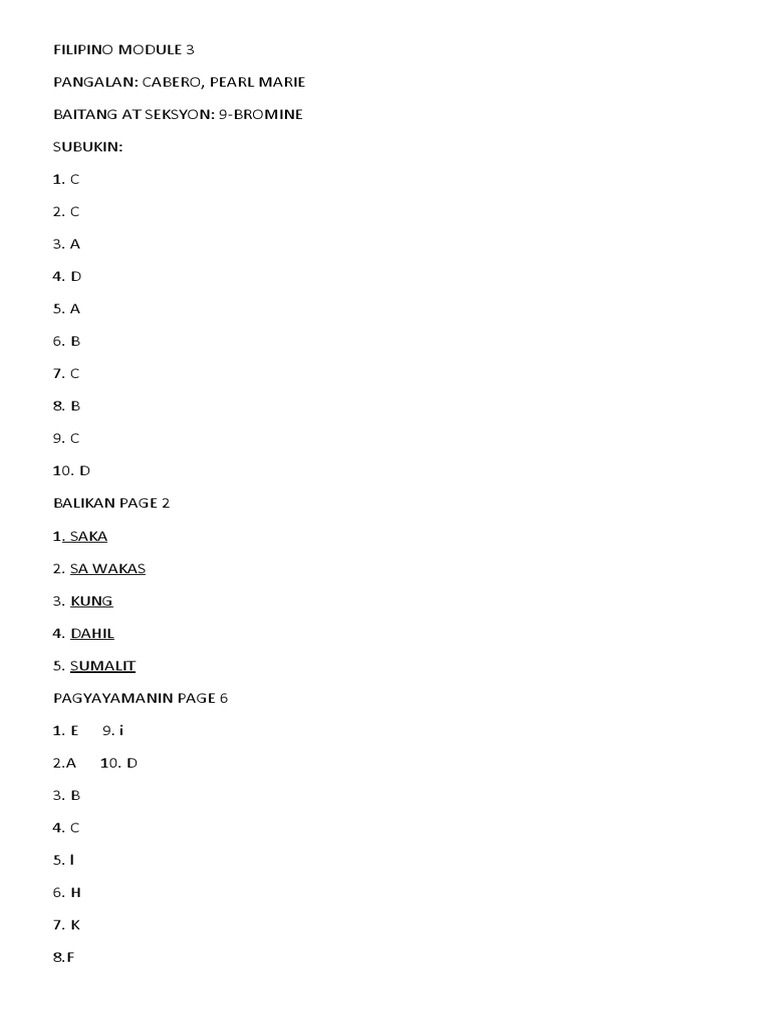 Filipino Module 3 | PDF