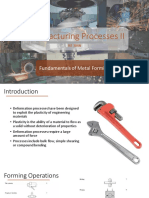 Manufacturing Processes II: Fundamentals of Metal Forming