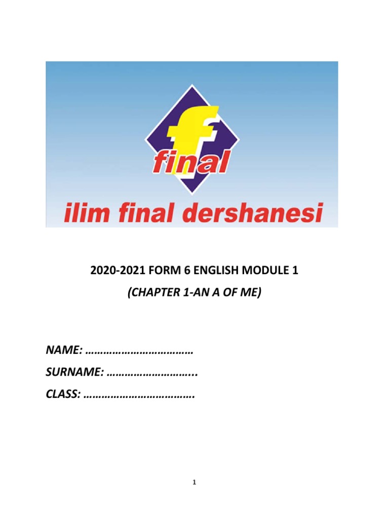 2020-2021 English Module 1 Exercises | PDF