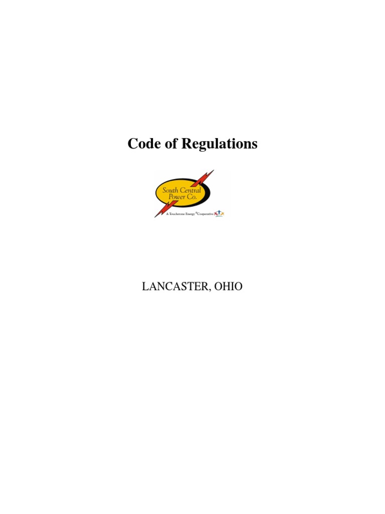 Code of Regulations Lancaster, Ohio PDF Proxy Voting Board Of