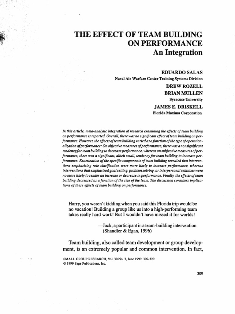 Team Building's Impact on Performance | PDF | Team Building | Emergence