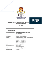 Silabo Curso de Excel 2007-2010 - Cochabamba