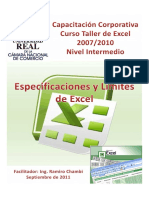 Especificaciones y Limites de Excel 2007-2010