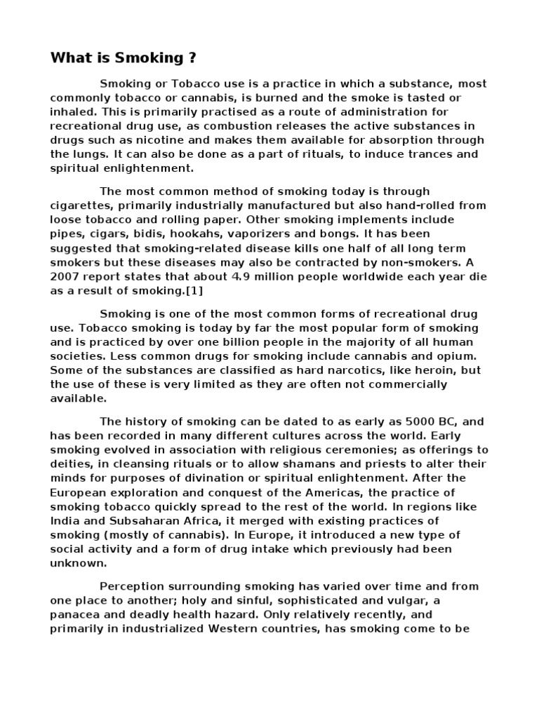What Is Smoking | PDF | Tobacco Smoking | Addiction