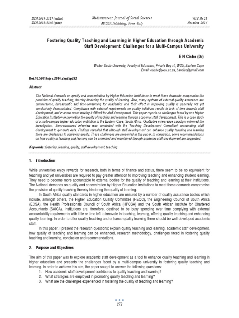 Fostering Quality Teaching and Learning in Higher | PDF | Curriculum ...