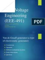 EEE-491 Course on High Voltage Engineering and Van de Graaff Generator