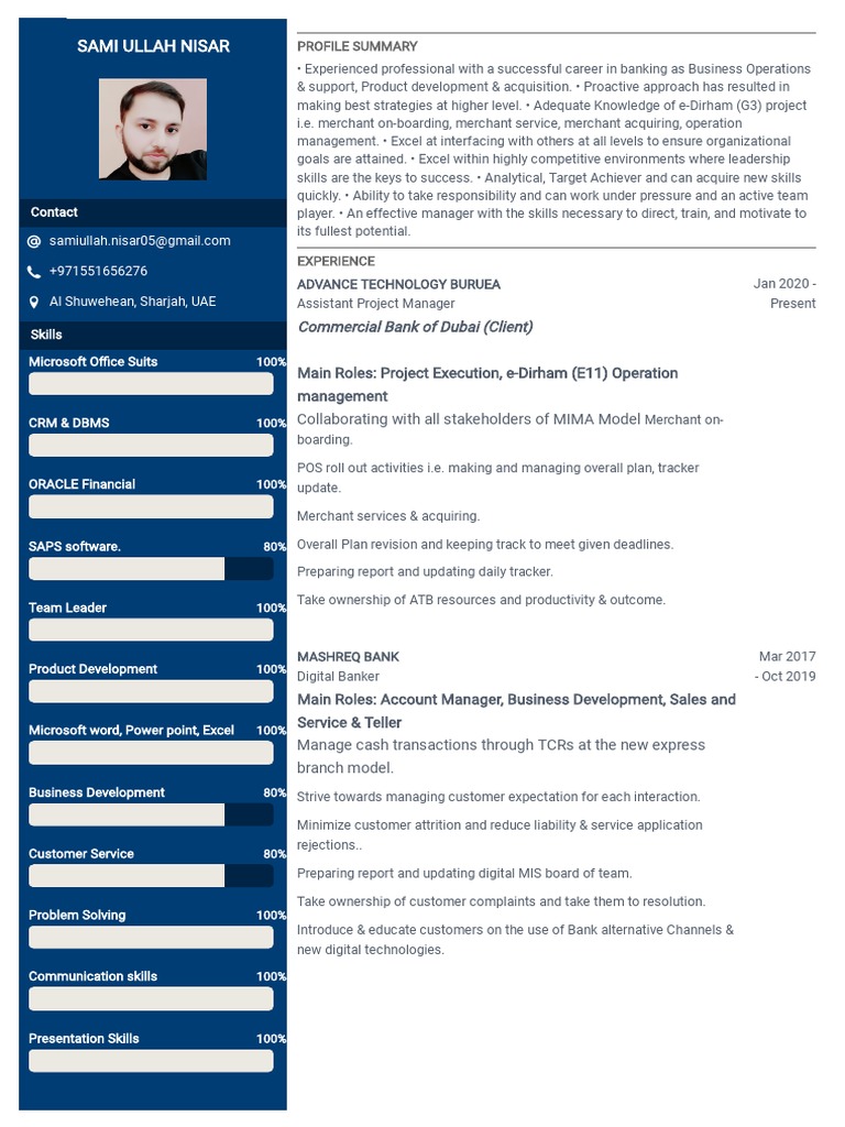 Resume Sample with Signature | PDF | United Arab Emirates | Databases