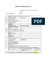 Tenderer Information (Form - 2) : Private Limited Company