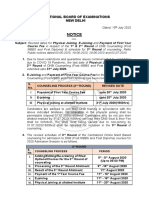 Notice: National Board of Examinations New Delhi