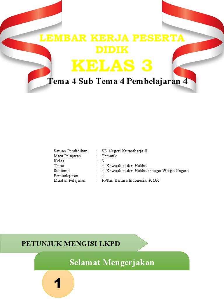LKPD Kewajiban dan Hak Kelas 3 SD | PDF | Kesehatan Holistik | Gaya Hidup