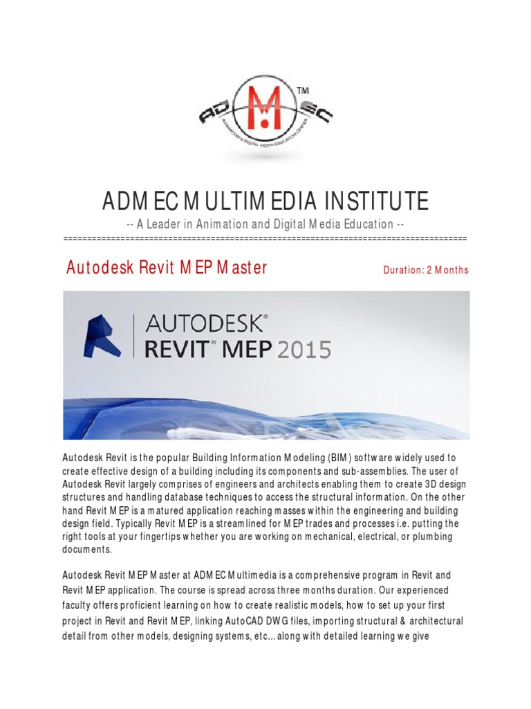 Revit MEP Master Course in Delhi | PDF | Autodesk Revit | Autodesk