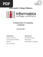 Informatics College Pokhara: Fundamentals of Computing CS4051NP