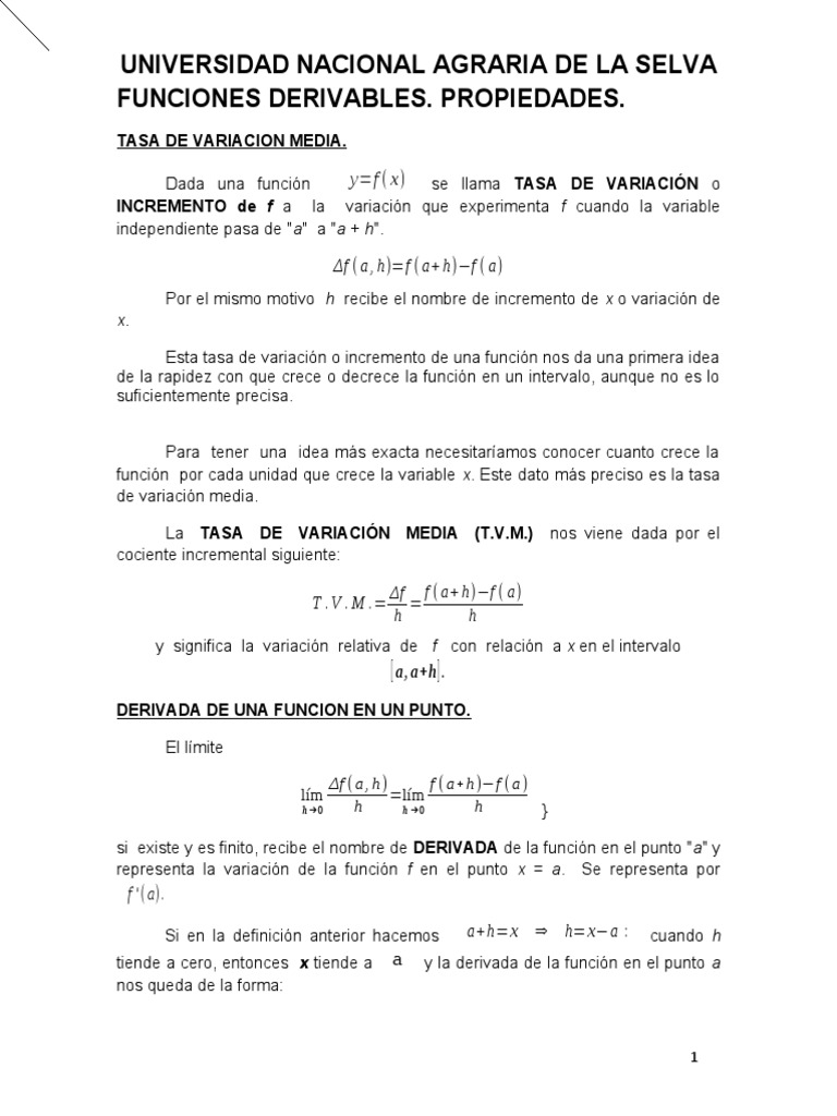 Incrementos y variaciones - Bases Matematicas