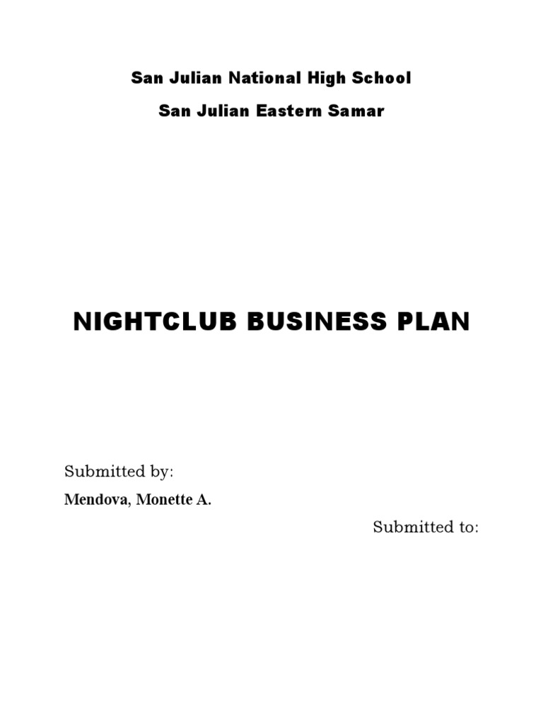 opening a nightclub business plan