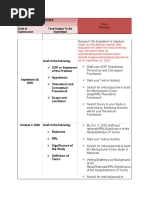 Timeline of Activities: First Grading Date of Submission Task/Output To Be Submitted