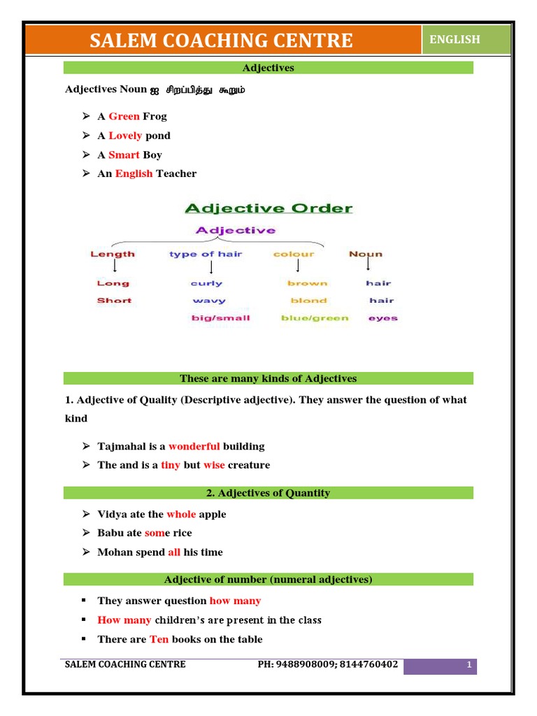 Understanding Adjectives in English | PDF | Adjective | English Language
