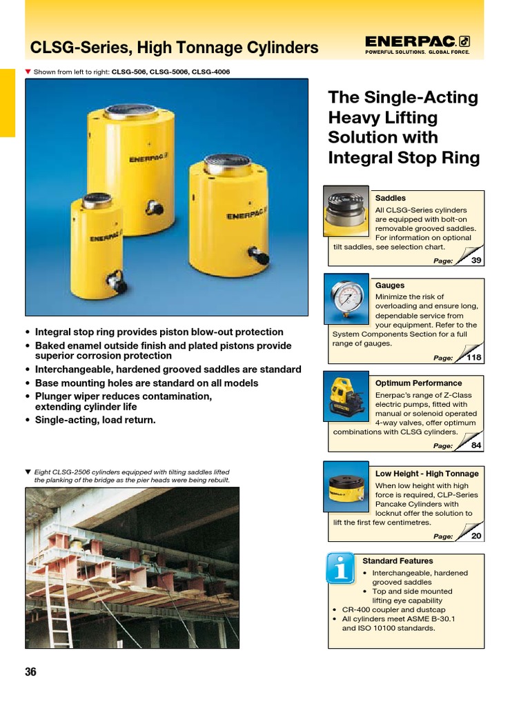 Enerpac Support Cylinders PDF PDF Piston Engines