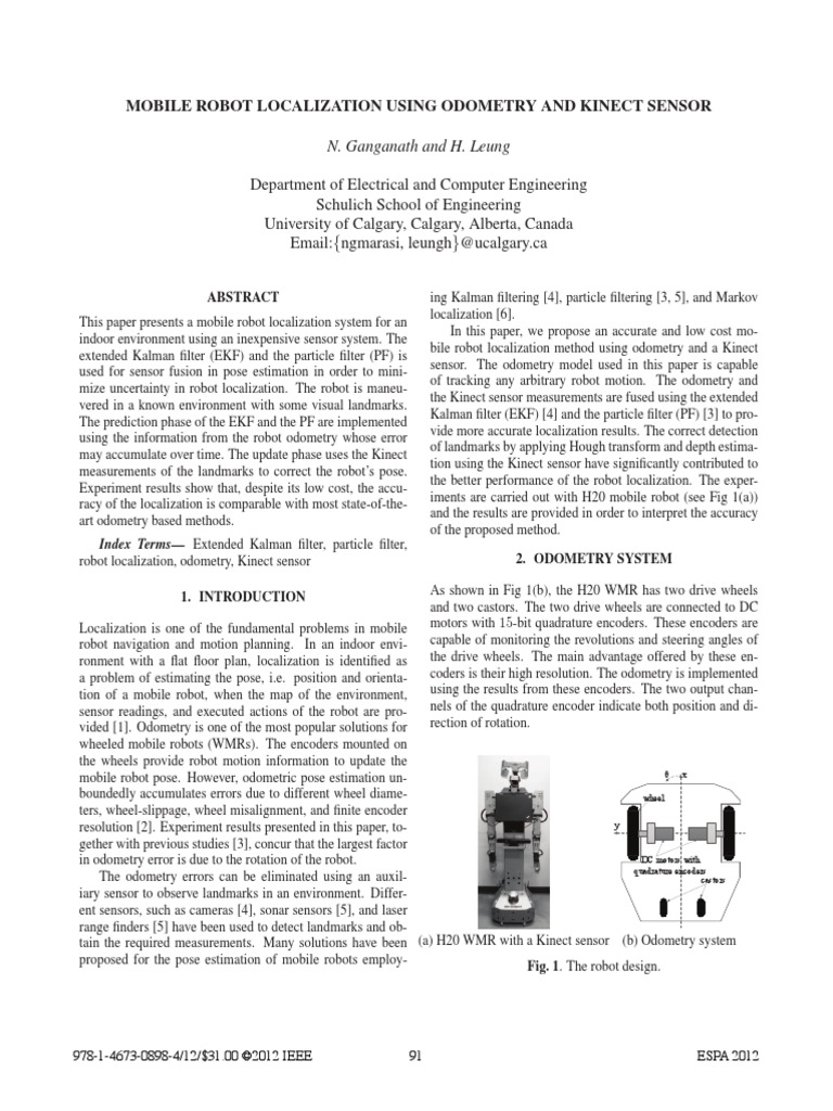 Mobile Robot Localization Using Odometry and Kinect Sensor PDF | PDF ...