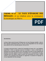 Theme N°13 Epargne Des Menages