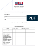 Lista de Cotejo para Valorar La Semana de Ambientación Año Escolar 2019-2019