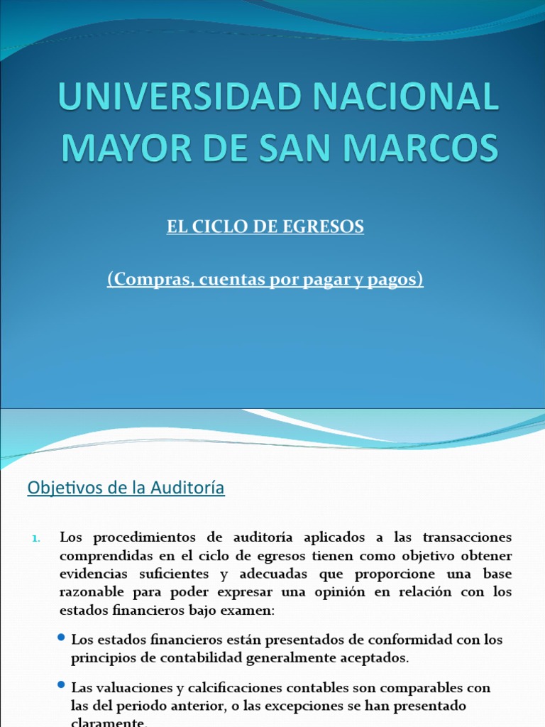 Ciclo de Egresos - Compras, Cuentas Por Pagar y Pagos | PDF | Auditoría ...