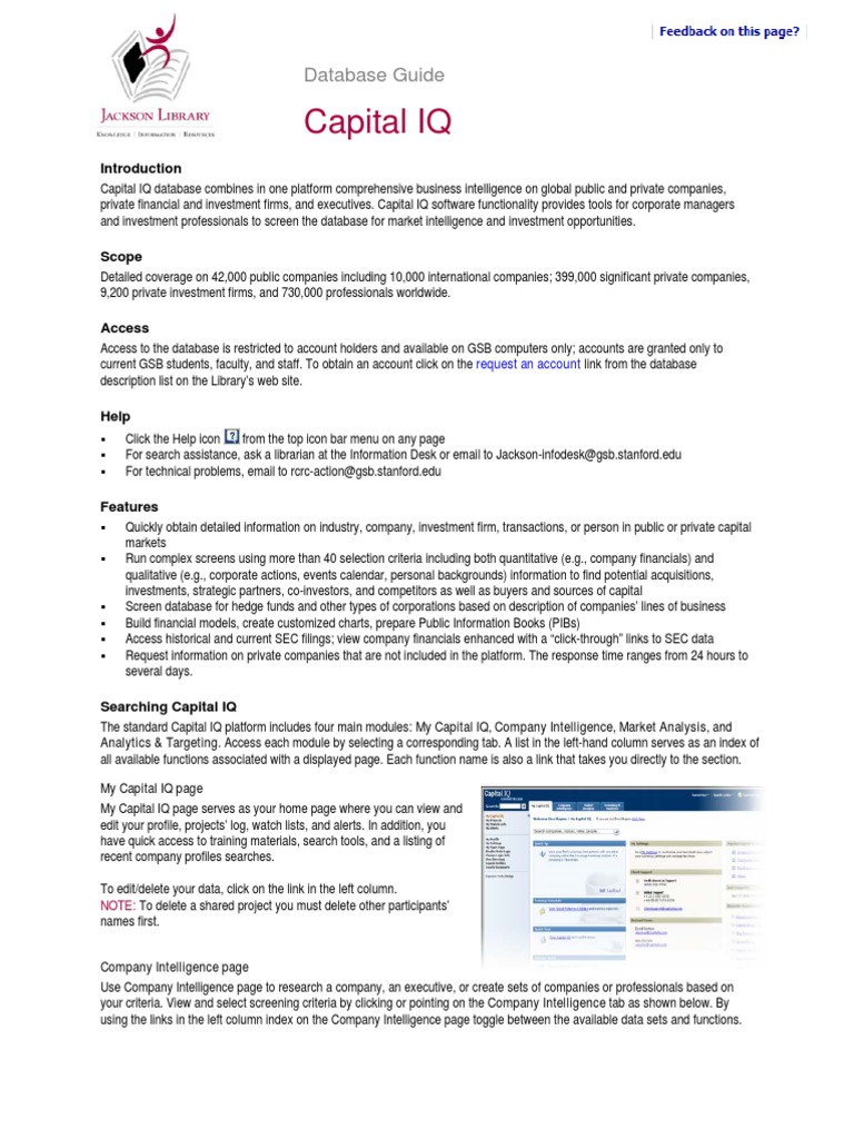 Capitaliq Databases Analytics