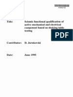 Title: Seismic Functional Qualification of Active Mechanical and Electrical Component Based On Shaking Table Testing