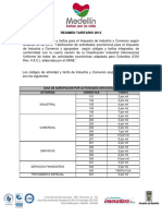 Tabla de Ica - Medellin