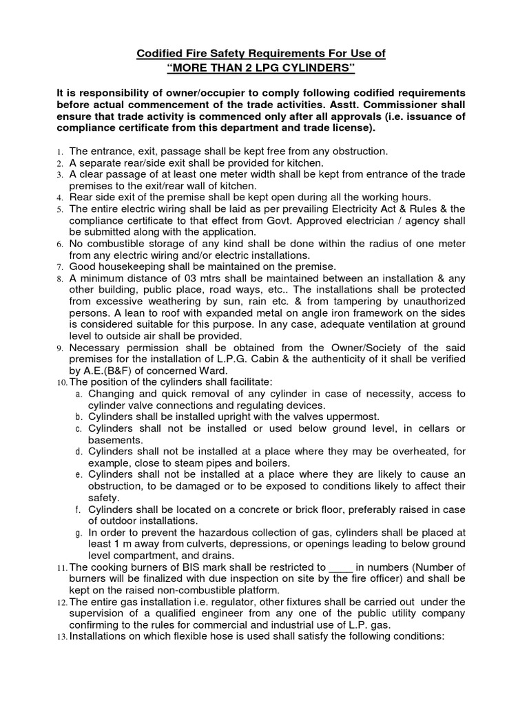LPG Safety Guidelines for Businesses | PDF | Fire Safety | Pipe (Fluid ...