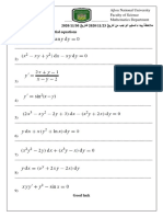 ظحلام بجاولا ميلست ءادبي ة خيرات نم 23 / 11 / 2020 خيراتل 30 / 11 / 2020 Solve the following differential equations