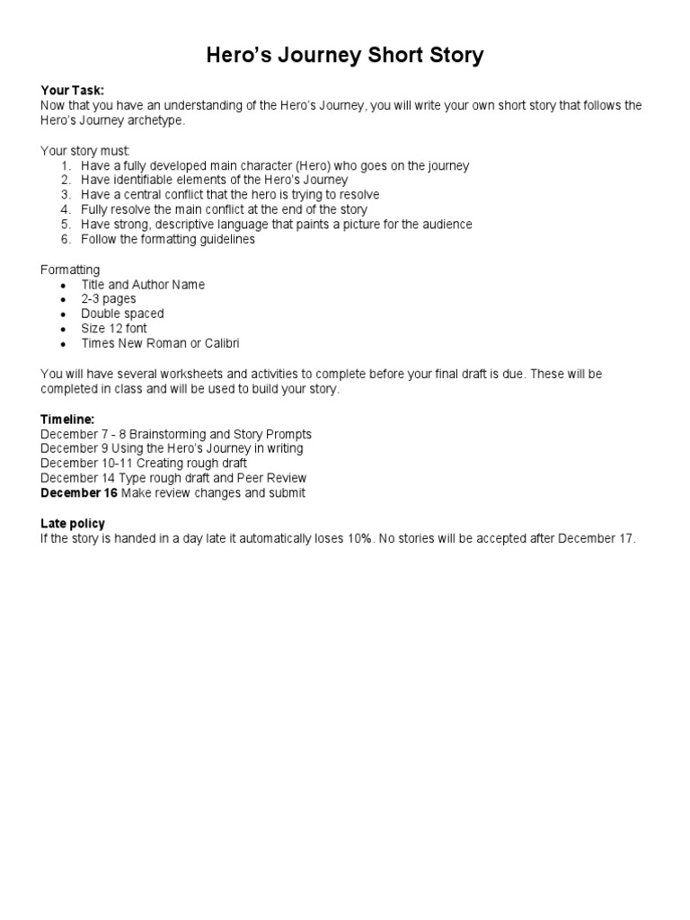Short Story Assignment Pdf Hero Human Communication