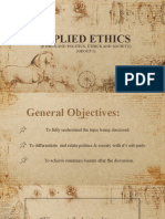 Applied Ethics: (Ethics and Politics, Ethics and Society) (GROUP 1)