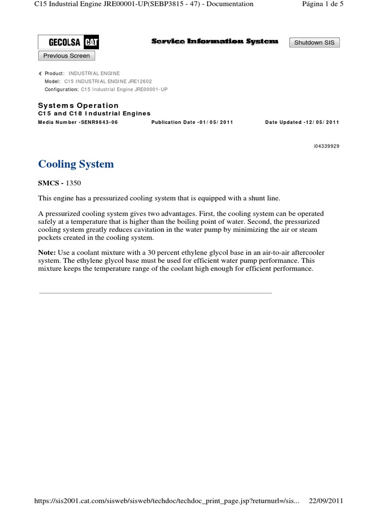 Cooling System Cat C15 & C18 PDF Coolant Engineering Thermodynamics