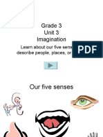 Grade 3 Unit 3 Imagination: Learn About Our Five Senses To Describe People, Places, or Things