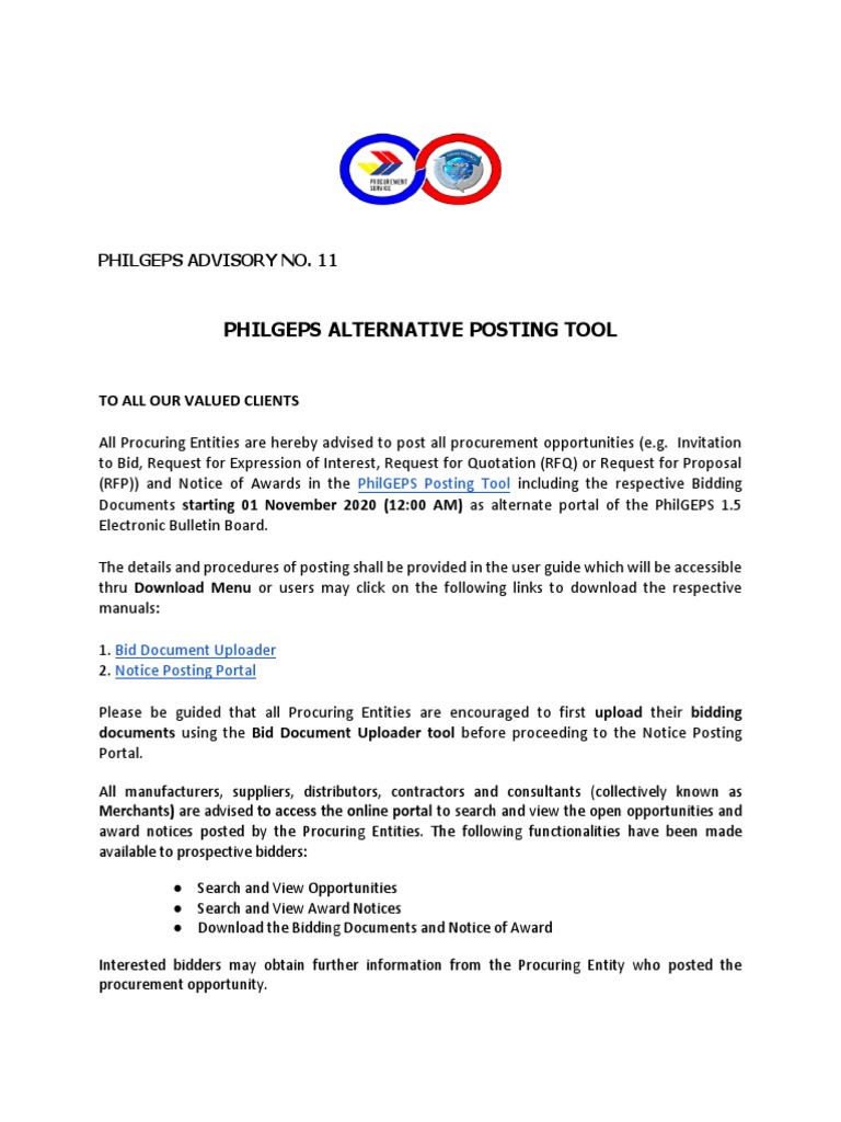 PhilGeps Posting Tool | PDF | Business | Finance & Money Management