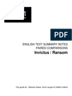 Invictus / Ransom: English Text Summary Notes Paired Comparisons
