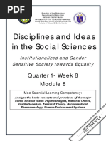 Disciplines and Ideas in The Social Sciences: Quarter 1-Week 8