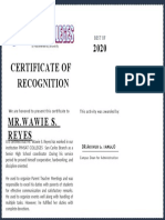 Customer Certificate of Appreciation