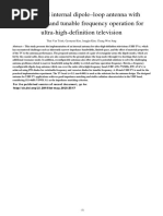 Wideband Internal Dipole-Loop Antenna With Switchable and Tunable Frequency Operation For Ultra-High-Definition Television