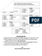 Jadwal Kerja Pembangunan Gudang Gerabah